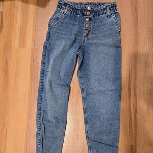 Abercrombie High Rise Paperbag Waist Mini Mom Jeans